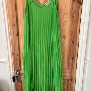 Green Pleated Dress